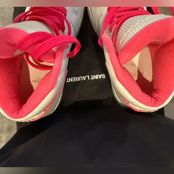 Saint Laurent SL/80 White and Pink Sneakers Size 8 / 41